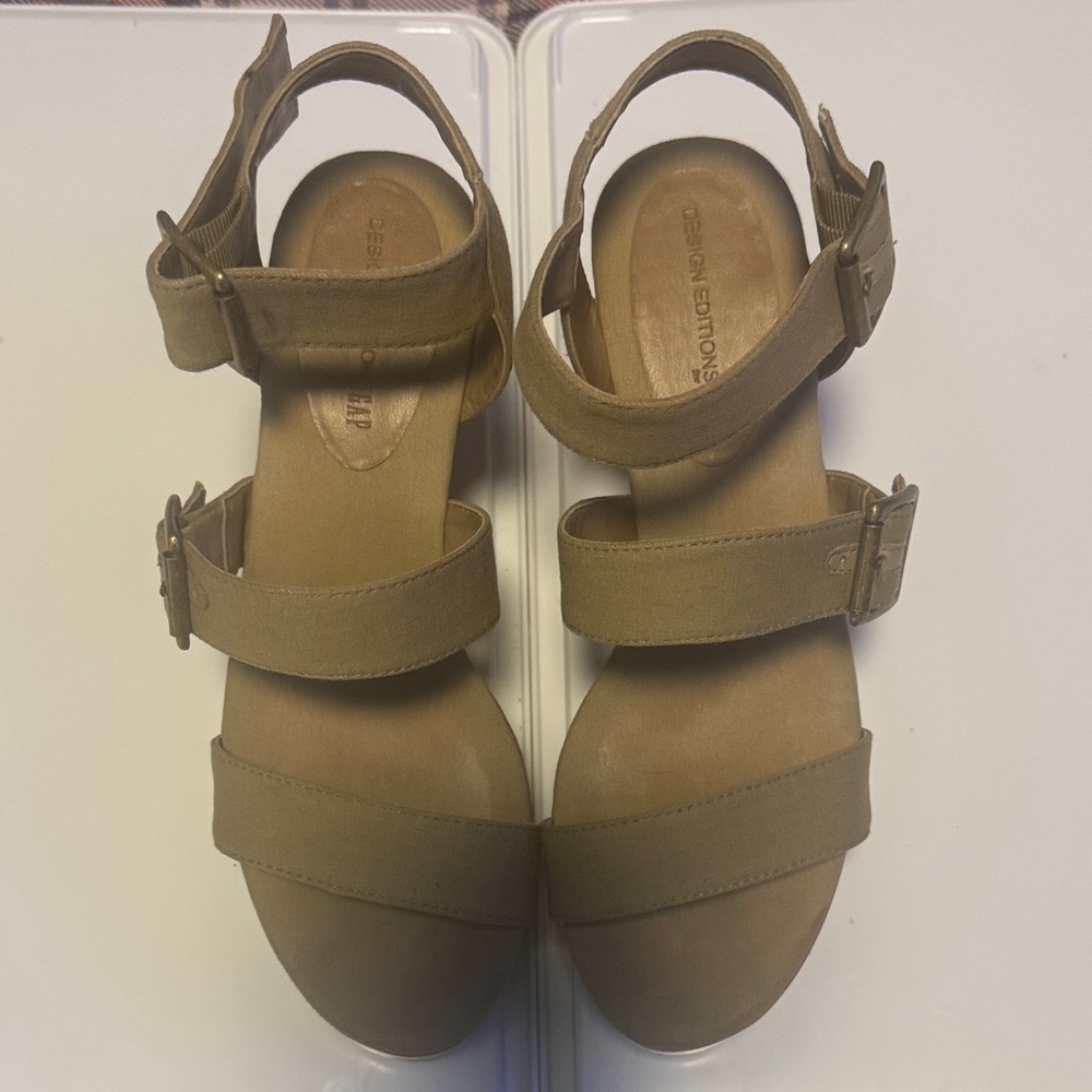 Gap Design edition Beige Buckle Sandals canvas Vintage